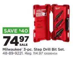 Mills Fleet Farm Milwaukee 3-pc. Step Drill Bit Set offer