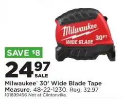 Mills Fleet Farm Milwaukee 30' Wide Blade Tape offer