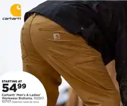 Mills Fleet Farm Carhartt Men's & Ladies' Workwear Bottoms offer