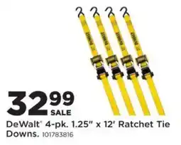 Mills Fleet Farm DeWalt 4-pk. 1.25" x 12' Ratchet Tie Downs offer