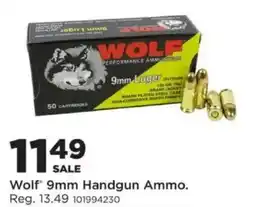 Mills Fleet Farm Wolf 9mm Handgun Ammo. offer
