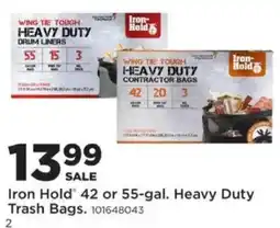 Mills Fleet Farm Iron Hold 42 or 55-gal. Heavy Duty Trash Bags offer