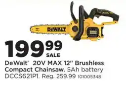 Mills Fleet Farm DeWalt 20v Max 12" Brushless Compact Chainsaw offer