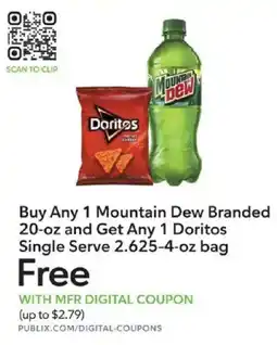 Publix Mountain Dew Branded Doritos Single Serve offer