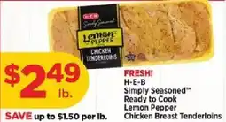 H-E-B H-E-B Simply Seasoned Lemon Pepper Chicken Breast Tenderloins offer