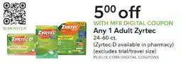 Publix Any 1 Adult Zyrtec offer