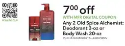 Publix Old Spice Alchemist Deodorant or Body Wash offer