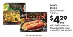 Dillons Amy's Entrée offer