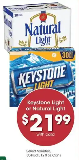 Dillons Keystone Light or Natural Light offer