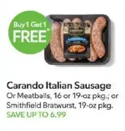 Publix Carando Italian Sausage offer
