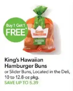 Publix King's Hawaiian Hamburger Buns or Slider Buns offer
