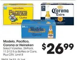 Food 4 Less Modelo, Pacifico, Corona or Heineken offer