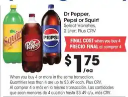 Food 4 Less Dr Pepper, Pepsi or Squirt offer
