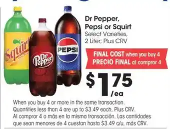 Dr Pepper, Pepsi or Squirt