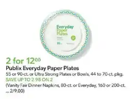 Publix Publix Everyday Paper Plates offer