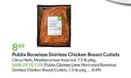 Publix Publix boneless skinless chicken breast cutlets offer