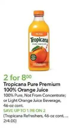 Publix Tropicana pure premium 100% orange juice offer