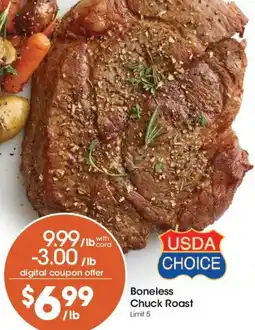 Dillons Usda choice boneless chuck roast offer