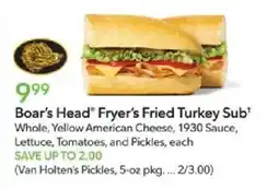 Publix Boar's Head Fryer's Fried Turkey Sub offer
