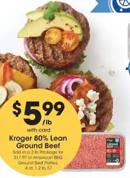 Dillons Kroger 80% Lean Ground Beef offer