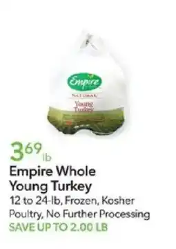 Publix Empire whole young turkey offer
