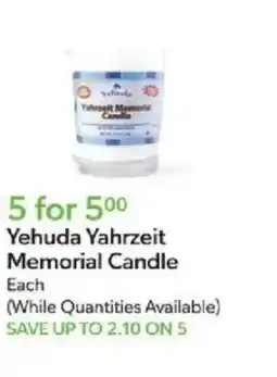Publix Yehuda Yahrzeit Memorial Candle offer