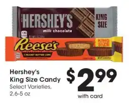 Dillons Hershey's King Size Candy offer