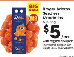 Kroger Kroger Adorbs Seedless Mandarins offer
