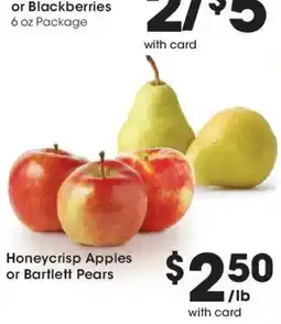 Kroger Honeycrisp Apples or Bartlett Pears offer