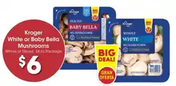Food 4 Less Kroger white or baby bella mushrooms offer