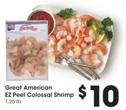 Food 4 Less Great American EZ Peel Colossal Shrimp offer