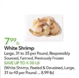 Publix White Shrimp offer