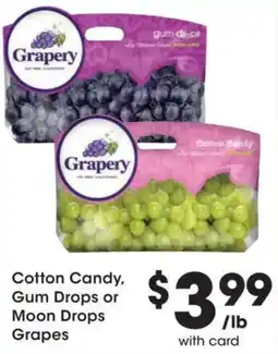 Kroger Grapery cotton candy, gum drops or moon drops grapes offer