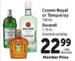 Safeway Crown Royal or Tanqueray Bacardi offer
