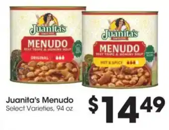 Food 4 Less Juanita's Menudo offer