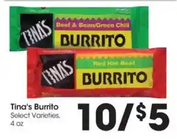 Food 4 Less Tina's burrito offer