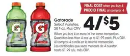 Food 4 Less Gatorade offer