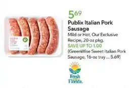 Publix Publix Italian Pork Sausage offer