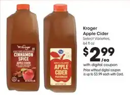 Kroger Kroger apple cider offer