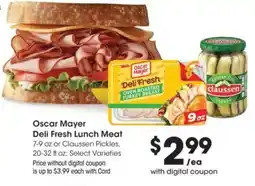 Kroger Oscar Mayer Deli Fresh Lunch Meat offer