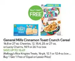 Publix General Mills Cinnamon Toast Crunch Cereal offer