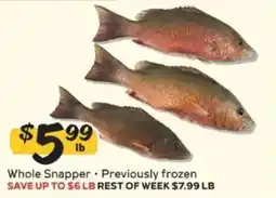 Winn Dixie Whole Snapper offer