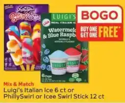 Winn Dixie Luigi's Italian Ice or PhillySwirl or Icee Swirl Stick offer