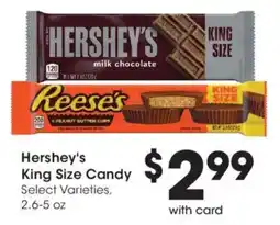 Kroger Hershey's King Size Candy offer