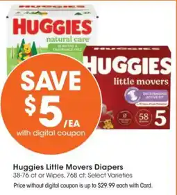Kroger Huggies Little Movers Diapers offer