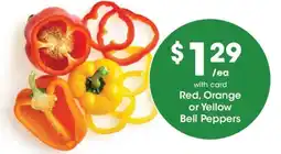 Kroger Red, Orange or Yellow Bell Peppers offer