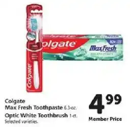 Safeway Colgate Max Fresh Toothpaste offer