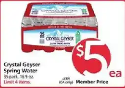 Safeway Crystal Geyser Spring Water offer