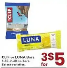 Jewel-Osco Clif or Luna Bars offer