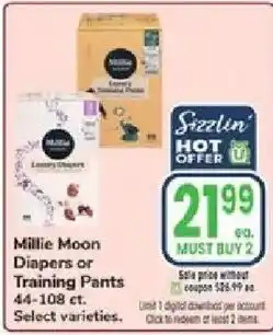 Jewel-Osco Millie Moon Diapers or Training Pants offer